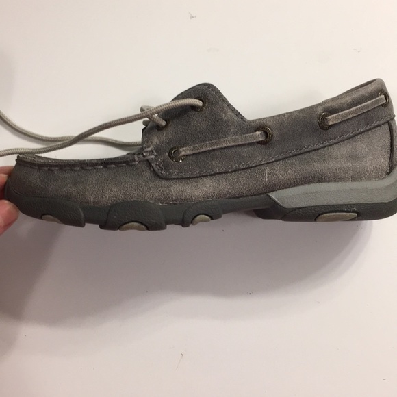 Twisted X Gray Driving Moc - Girls 2.5 - Picture 8 of 11